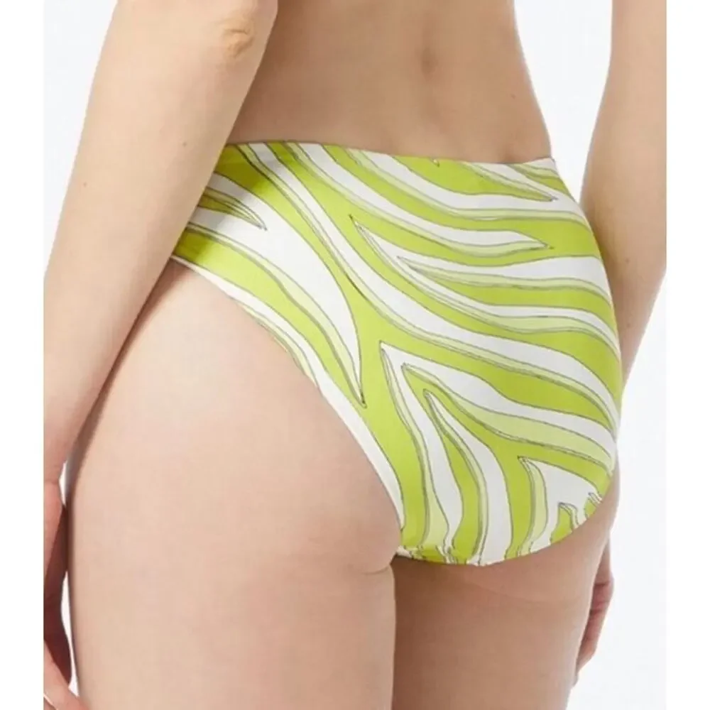 Michael Kors Limeade Zebra Print Bikini Bottom M NWT